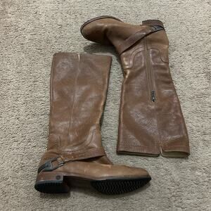 UGG Australia CHANNING Distressed Brown Leather Riding Boot Size US 6.5